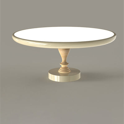Contemporary Retro Iron PVC Round LED Semi-Flush Mount Ceiling Light For Bedroom