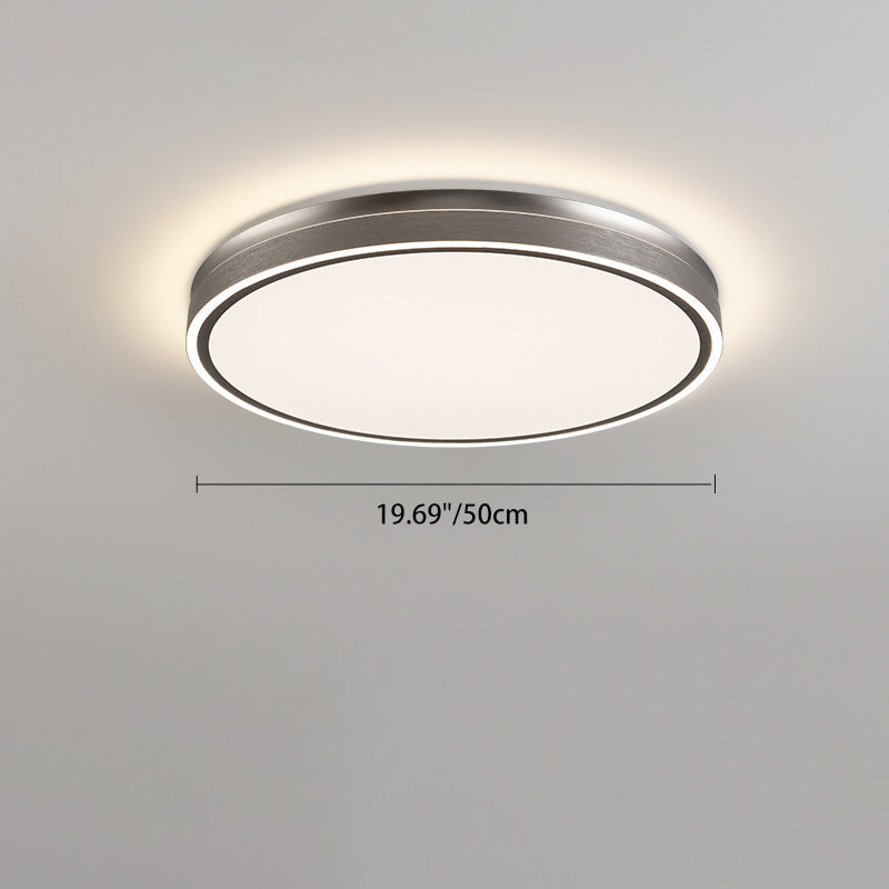 Modern Minimalist Aluminum Iron Acrylic Round Square Rectangle LED Flush Mount Ceiling Light For Living Room