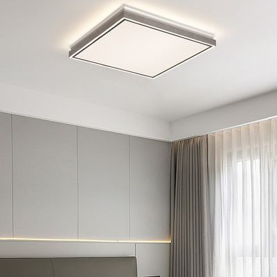 Modern Minimalist Aluminum Iron Acrylic Round Square Rectangle LED Flush Mount Ceiling Light For Living Room