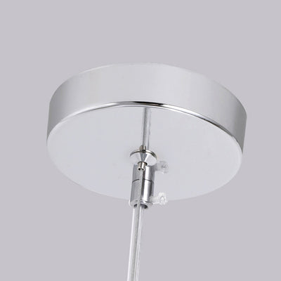 Contemporary Creative Resin Polystyrene Aluminum Semicircle 1-Light Pendant Light For Dining Room