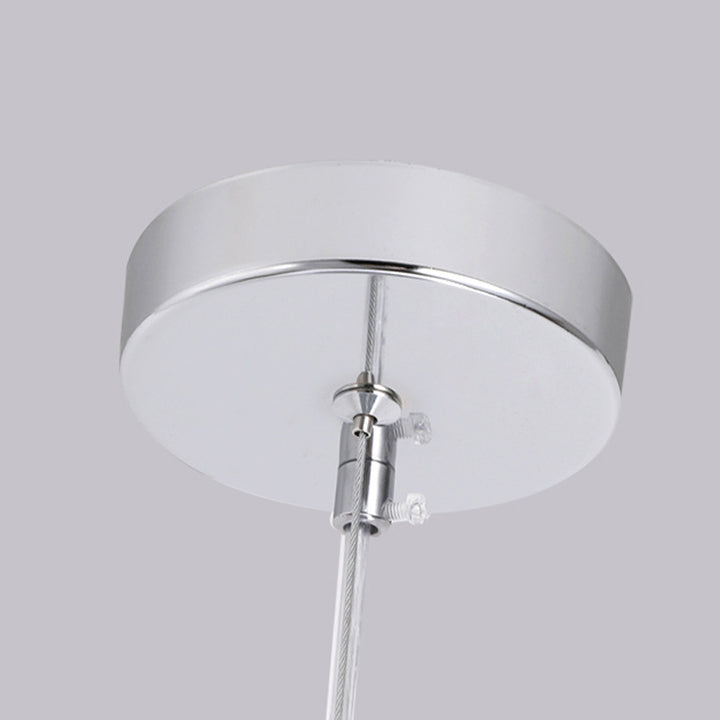 Contemporary Creative Resin Polystyrene Aluminum Semicircle 1-Light Pendant Light For Dining Room