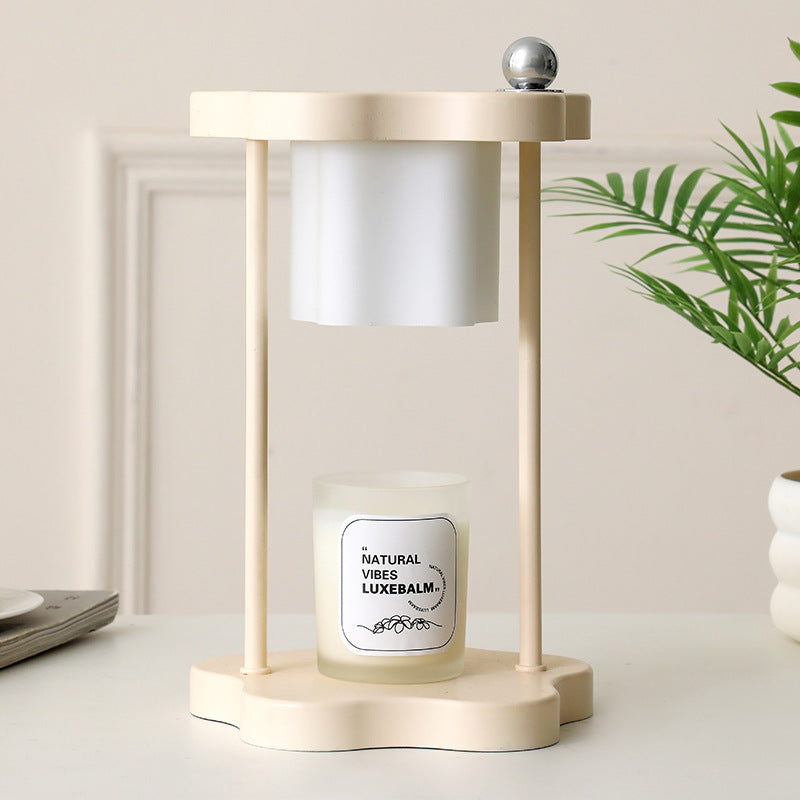 Modern Minimalist Metal Rubberwood Flower 1-Light Melting Wax Table Lamp For Bedroom