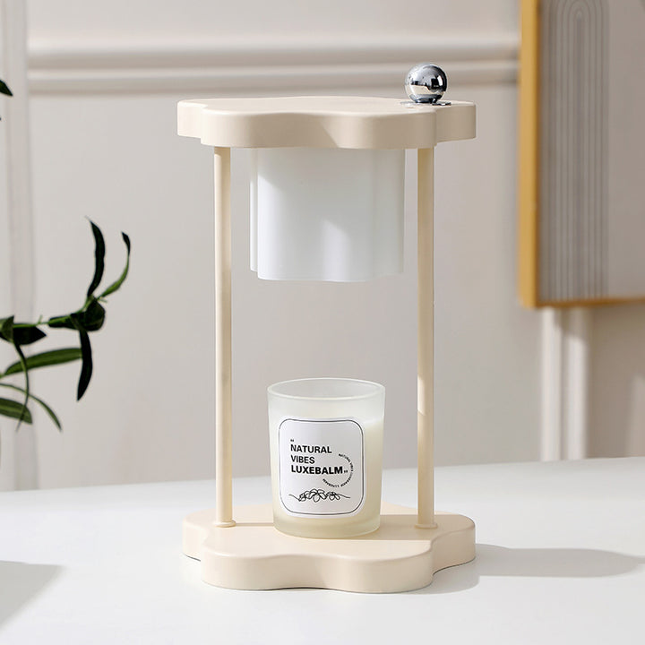 Moderne minimalistische Metall-Gummibaumholz-Blumen 1-Licht Schmelzwachs Tischlampe für das Schlafzimmer 