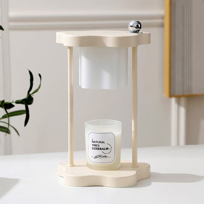 Modern Minimalist Metal Rubberwood Flower 1-Light Melting Wax Table Lamp For Bedroom
