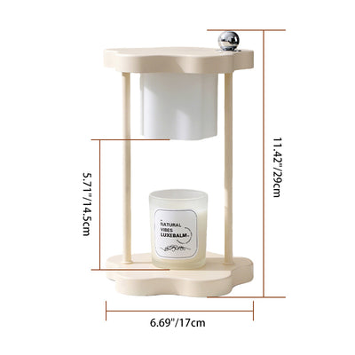 Modern Minimalist Metal Rubberwood Flower 1-Light Melting Wax Table Lamp For Bedroom