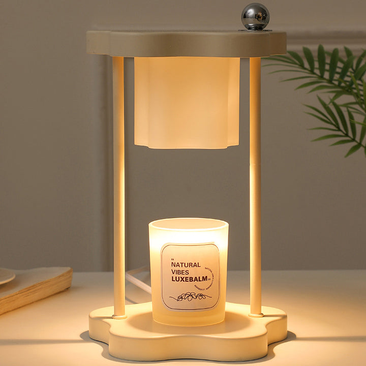 Moderne minimalistische Metall-Gummibaumholz-Blumen 1-Licht Schmelzwachs Tischlampe für das Schlafzimmer 