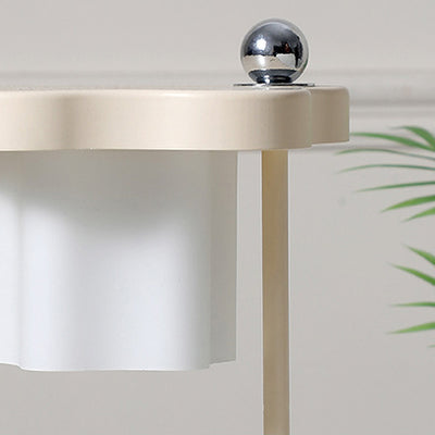 Modern Minimalist Metal Rubberwood Flower 1-Light Melting Wax Table Lamp For Bedroom