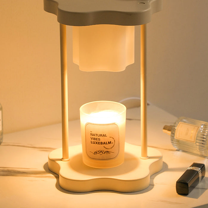 Moderne minimalistische Metall-Gummibaumholz-Blumen 1-Licht Schmelzwachs Tischlampe für das Schlafzimmer 