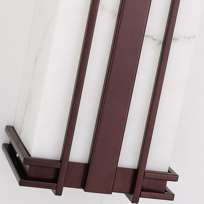Traditional Chinese Waterproof Stainless Steel Resin Imitation Marble Pattern Linear LED Wall Sconce Lamp For Outdoor Patio