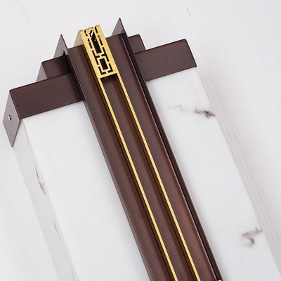 Traditional Chinese Waterproof Stainless Steel Resin Imitation Marble Pattern Linear LED Wall Sconce Lamp For Outdoor Patio