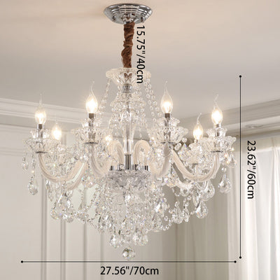 Contemporary Luxury Metal Crystal Round 6/8/10 Light Chandelier For Living Room
