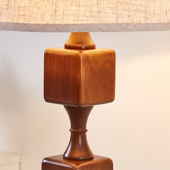 Lampe de sol traditionnelle française en bois avec tissu linéaire 1 lumière pour salon 