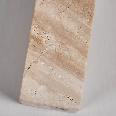 Contemporary Scandinavian Travertine Wood Iron Linear 3-Light Semi-Flush Mount Ceiling Light For Living Room