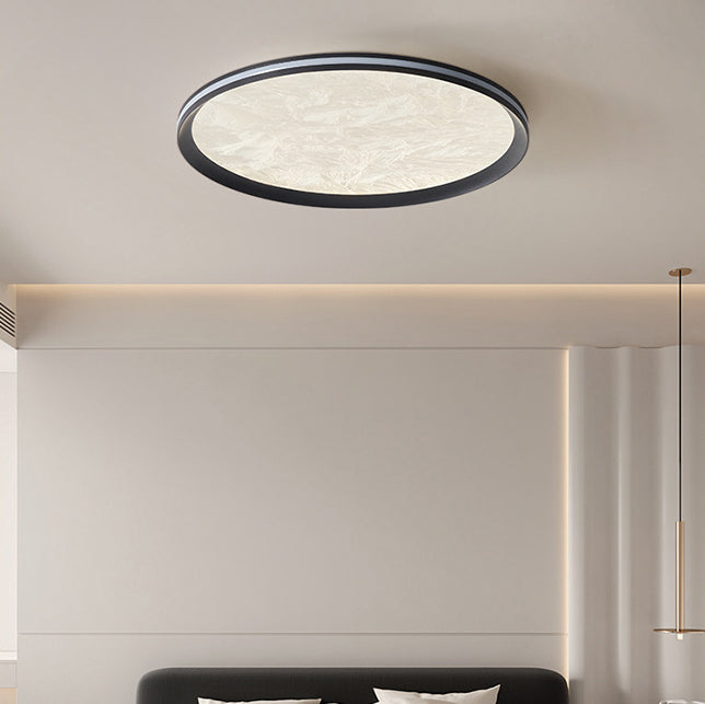 Modern Minimalist Aluminum Acrylic Round LED Flush Mount Ceiling Light For Bedroom