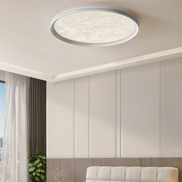 Modern Minimalist Aluminum Acrylic Round LED Flush Mount Ceiling Light For Bedroom