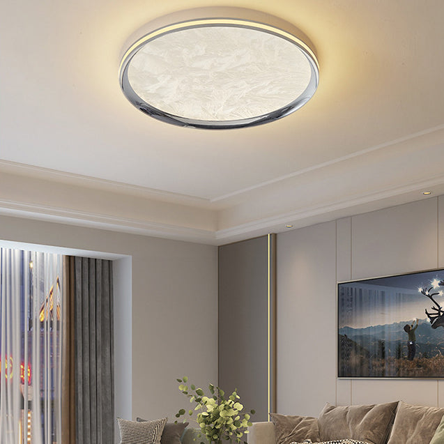 Modern Minimalist Aluminum Acrylic Round LED Flush Mount Ceiling Light For Bedroom