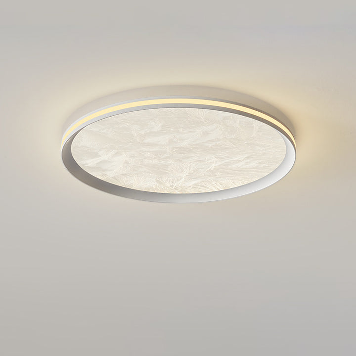 Moderne minimalistische runde Deckenleuchte aus Aluminium und Acryl mit LED für das Schlafzimmer 