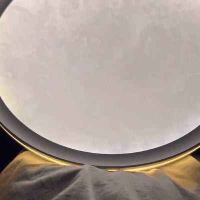 Modern Minimalist Aluminum Acrylic Round LED Flush Mount Ceiling Light For Bedroom
