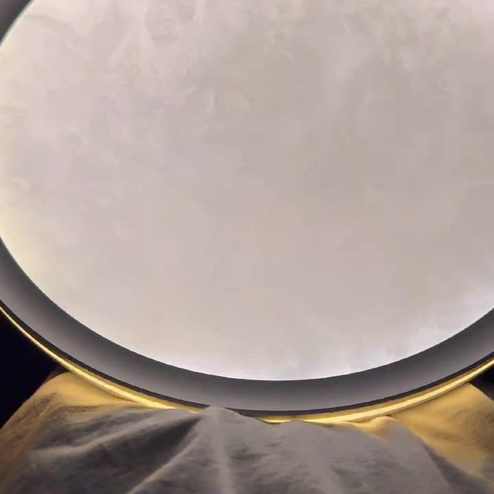 Modern Minimalist Aluminum Acrylic Round LED Flush Mount Ceiling Light For Bedroom