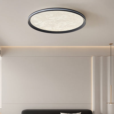 Modern Minimalist Aluminum Acrylic Round LED Flush Mount Ceiling Light For Bedroom