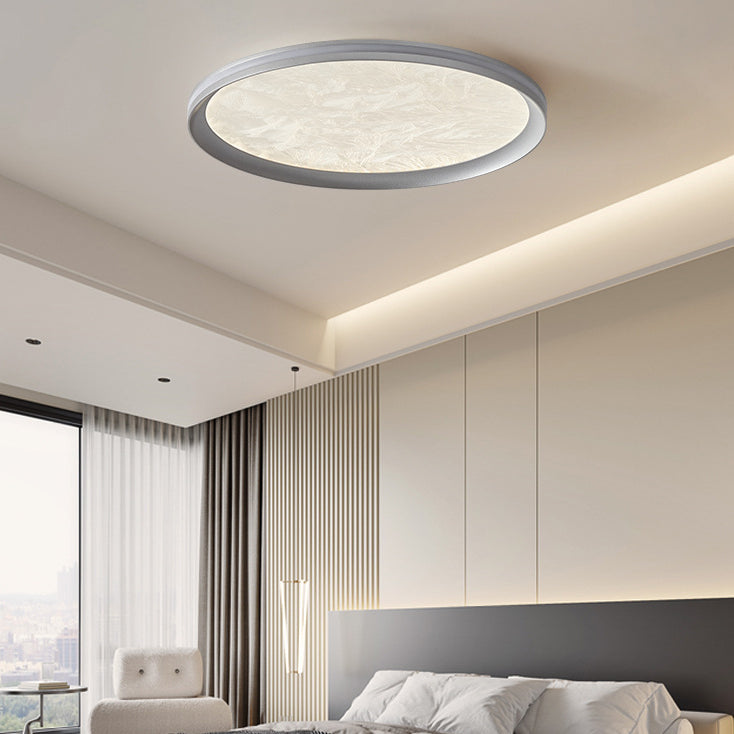 Moderne minimalistische runde Deckenleuchte aus Aluminium und Acryl mit LED für das Schlafzimmer 