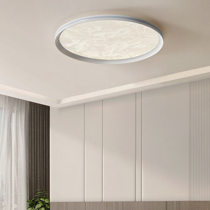 Moderne minimalistische runde Deckenleuchte aus Aluminium und Acryl mit LED für das Schlafzimmer 
