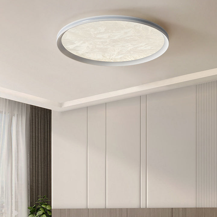 Moderne minimalistische runde Deckenleuchte aus Aluminium und Acryl mit LED für das Schlafzimmer 