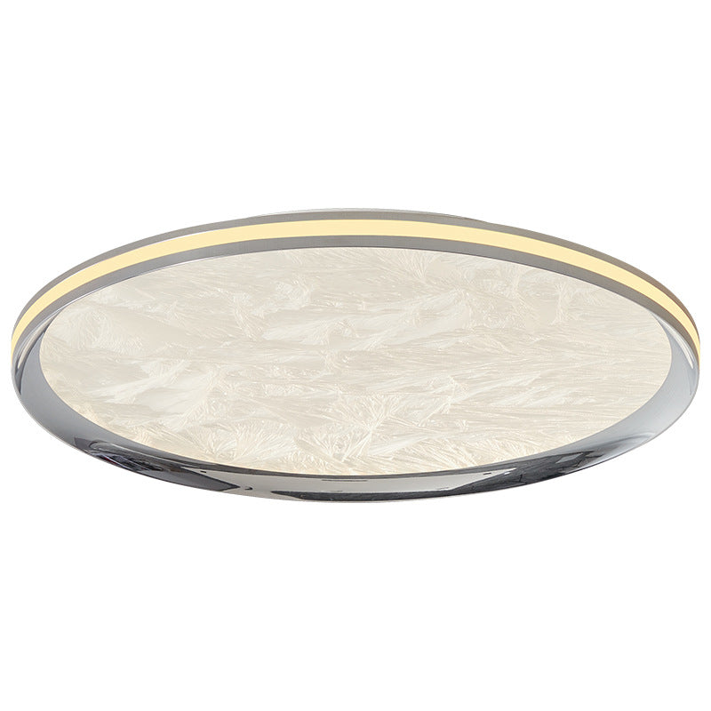 Modern Minimalist Aluminum Acrylic Round LED Flush Mount Ceiling Light For Bedroom