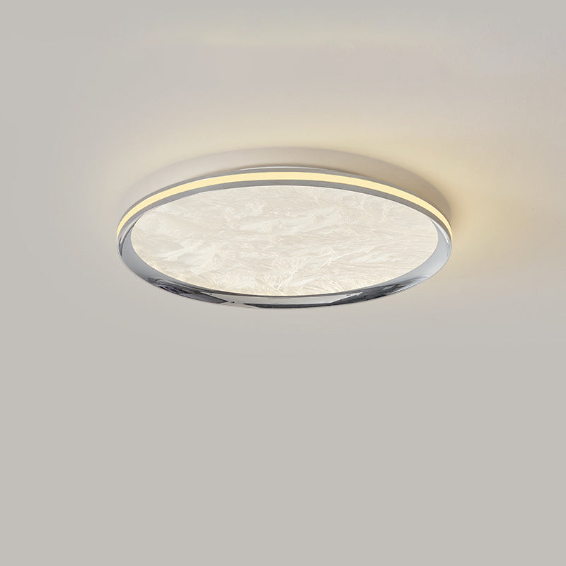 Moderne minimalistische runde Deckenleuchte aus Aluminium und Acryl mit LED für das Schlafzimmer 