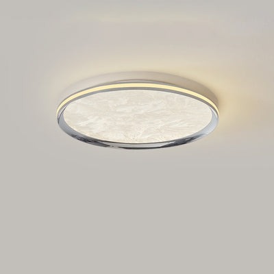 Modern Minimalist Aluminum Acrylic Round LED Flush Mount Ceiling Light For Bedroom