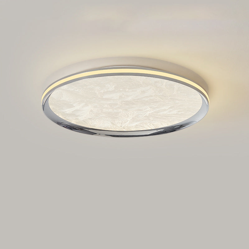 Modern Minimalist Aluminum Acrylic Round LED Flush Mount Ceiling Light For Bedroom