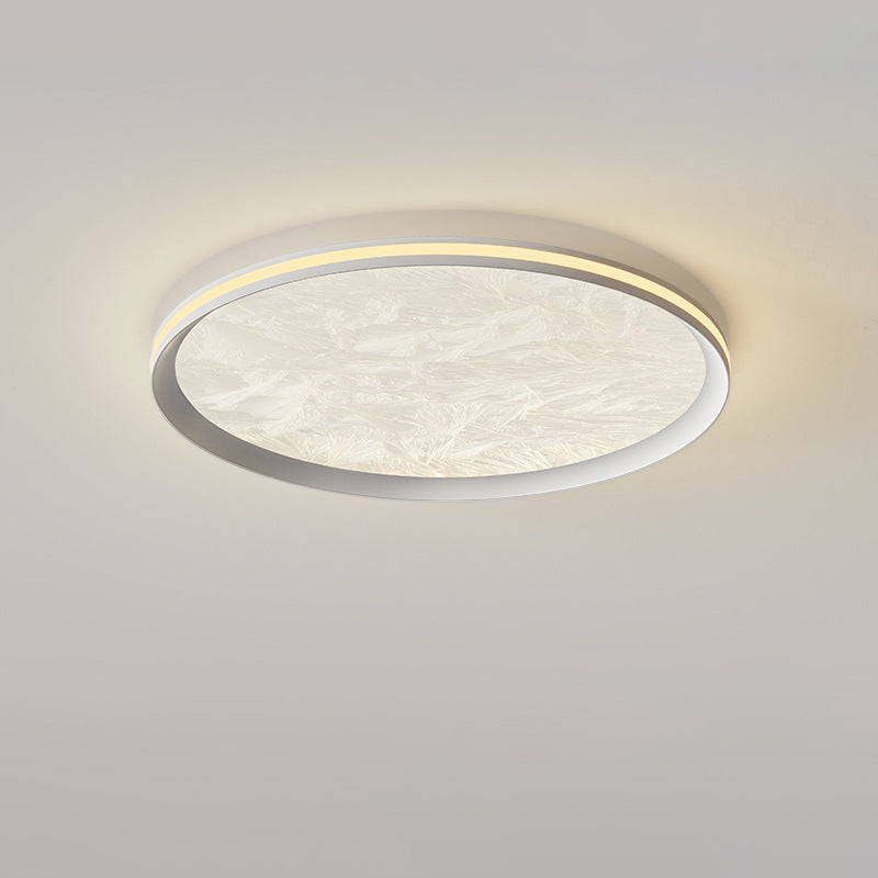 Modern Minimalist Aluminum Acrylic Round LED Flush Mount Ceiling Light For Bedroom
