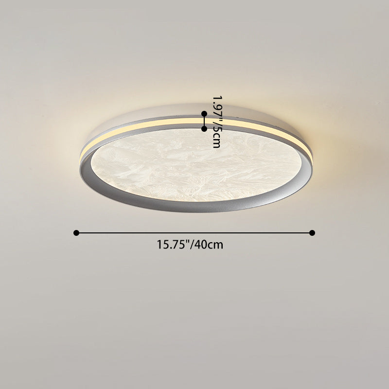 Modern Minimalist Aluminum Acrylic Round LED Flush Mount Ceiling Light For Bedroom
