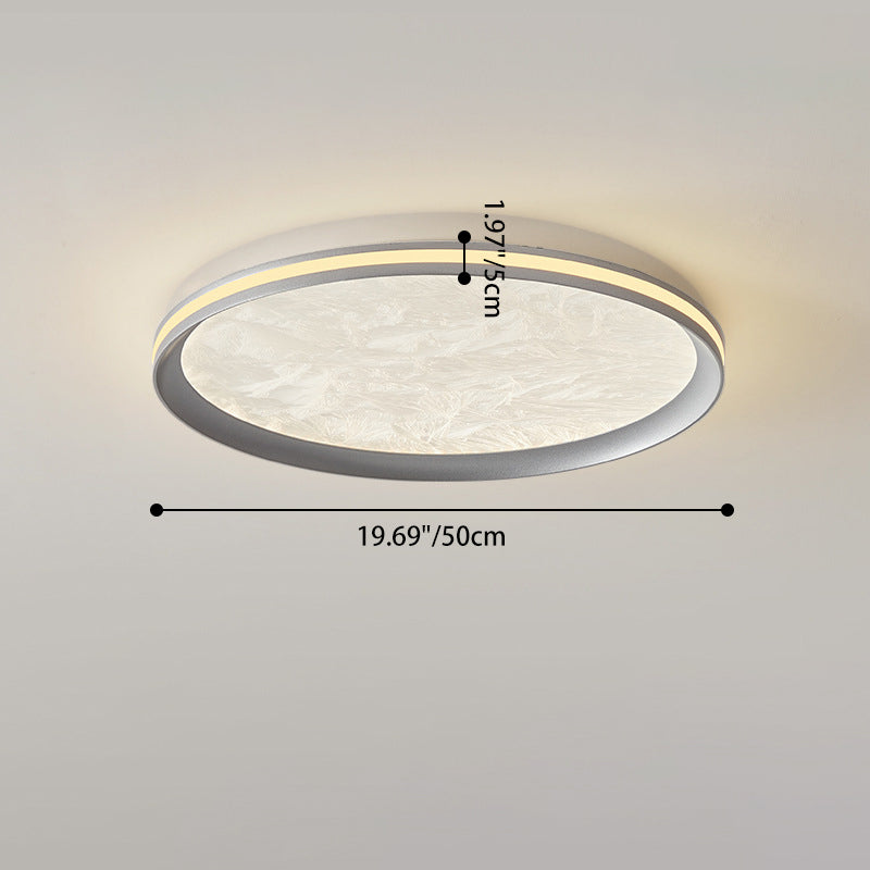 Modern Minimalist Aluminum Acrylic Round LED Flush Mount Ceiling Light For Bedroom