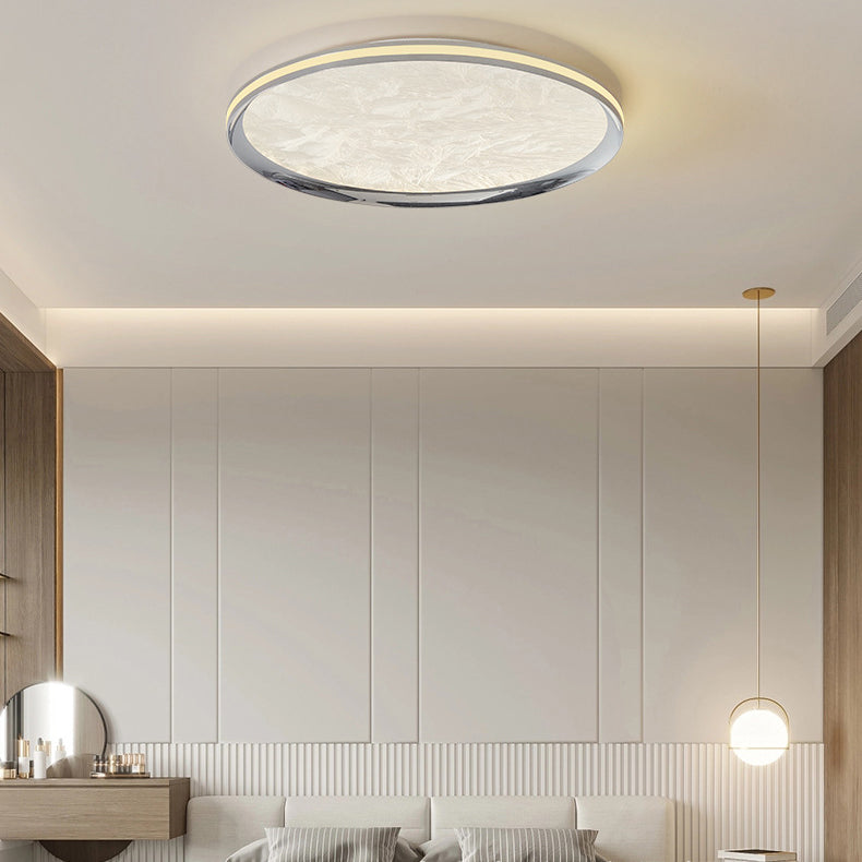 Modern Minimalist Aluminum Acrylic Round LED Flush Mount Ceiling Light For Bedroom