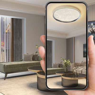 Modern Minimalist Aluminum Acrylic Round LED Flush Mount Ceiling Light For Bedroom