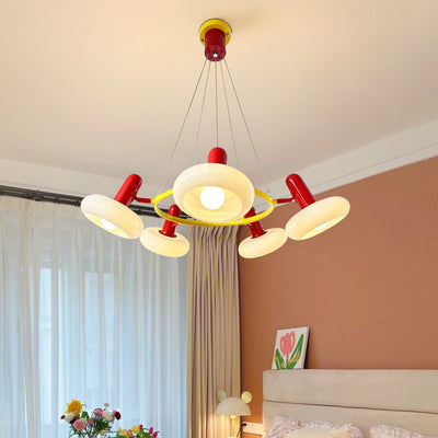 Contemporary Creative Metal Glass Round 3/5/6 Light Chandelier For Bedroom