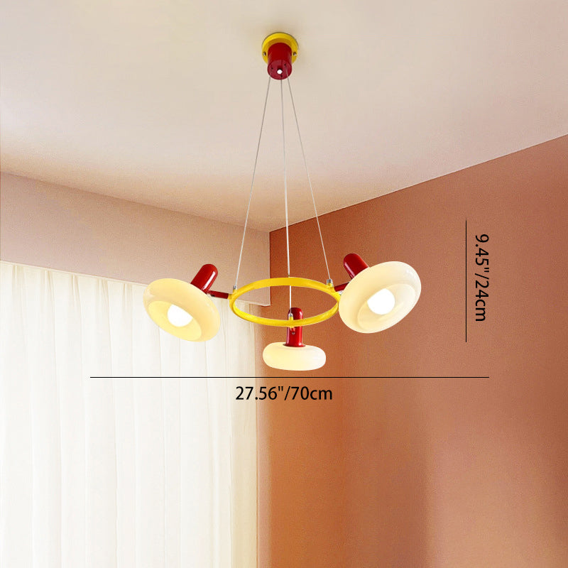 Contemporary Creative Metal Glass Round 3/5/6 Light Chandelier For Bedroom