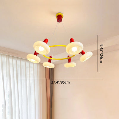 Contemporary Creative Metal Glass Round 3/5/6 Light Chandelier For Bedroom