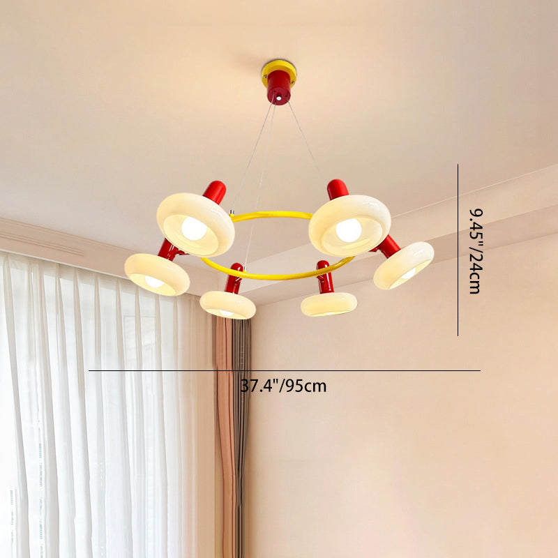 Contemporary Creative Metal Glass Round 3/5/6 Light Chandelier For Bedroom