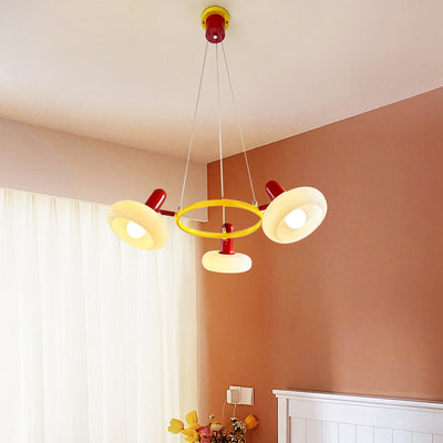 Contemporary Creative Metal Glass Round 3/5/6 Light Chandelier For Bedroom