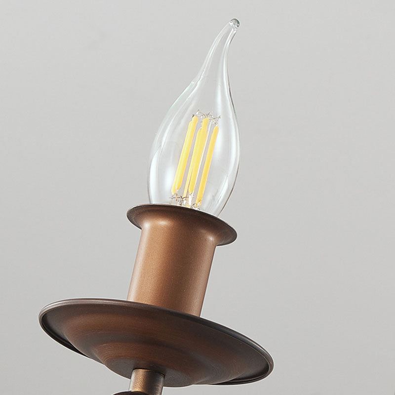 Contemporary Retro Iron Candle Round 3/5/6 Light Chandelier For Living Room