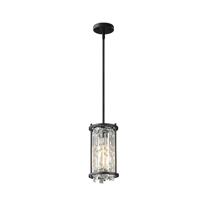 Lustre suspendu contemporain de luxe en fer et cristal, rond ou carré, à 1/3 lumière, pour chambre à coucher 