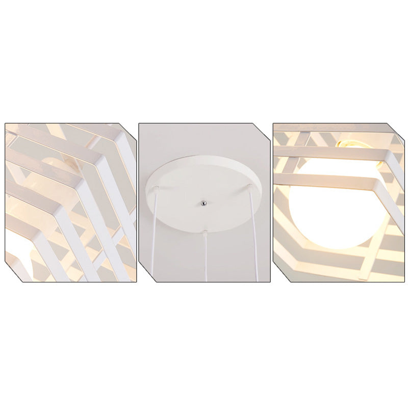 Lámpara colgante de 1 luz contemporánea creativa con recorte cuadrado de vidrio, mármol y hierro para dormitorio 