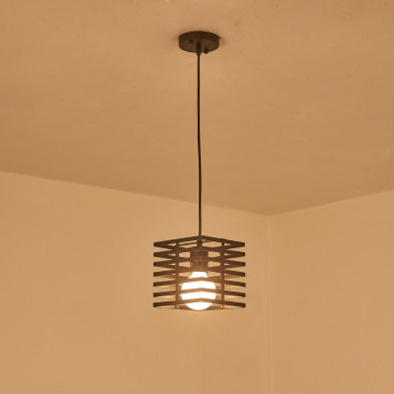 Lámpara colgante de 1 luz contemporánea creativa con recorte cuadrado de vidrio, mármol y hierro para dormitorio 