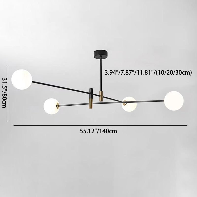 Contemporain Scandinave Magique Haricot Branche Orbe Verre Fer 4/6/8 Lumière Lustre Pour Salon 