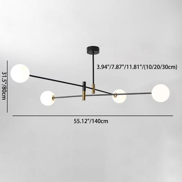 Contemporain Scandinave Magique Haricot Branche Orbe Verre Fer 4/6/8 Lumière Lustre Pour Salon 