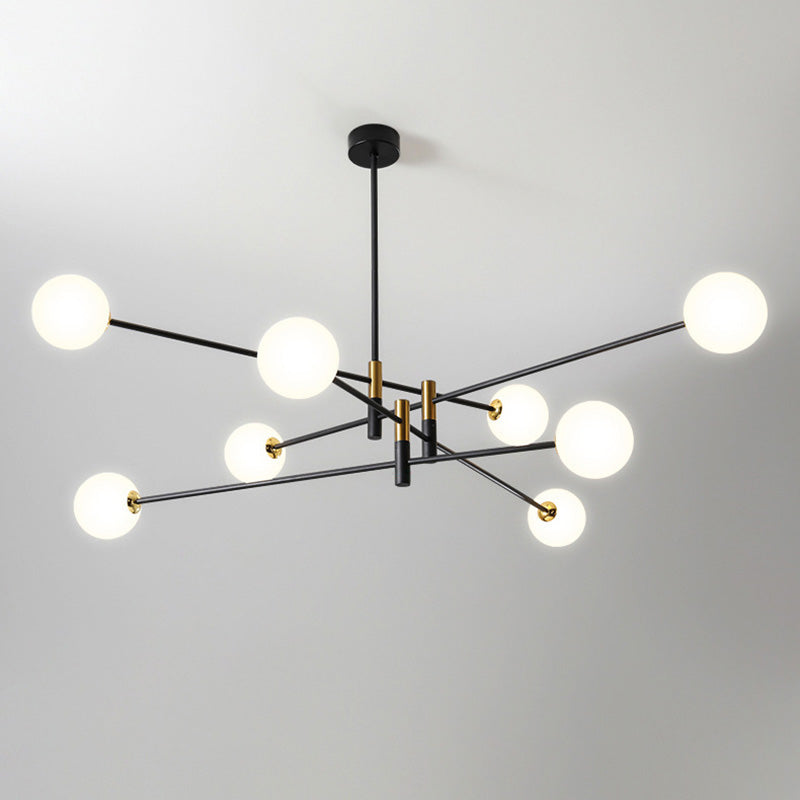 Contemporain Scandinave Magique Haricot Branche Orbe Verre Fer 4/6/8 Lumière Lustre Pour Salon 