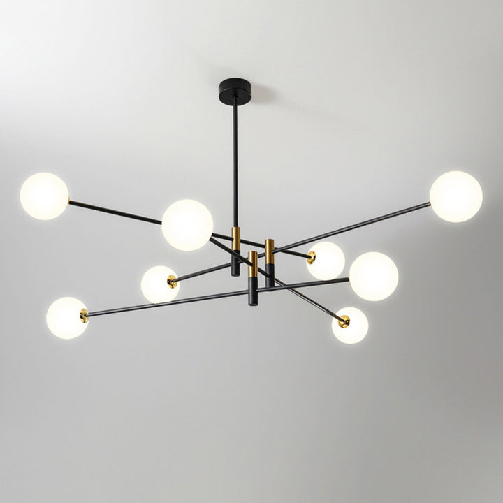 Contemporain Scandinave Magique Haricot Branche Orbe Verre Fer 4/6/8 Lumière Lustre Pour Salon 