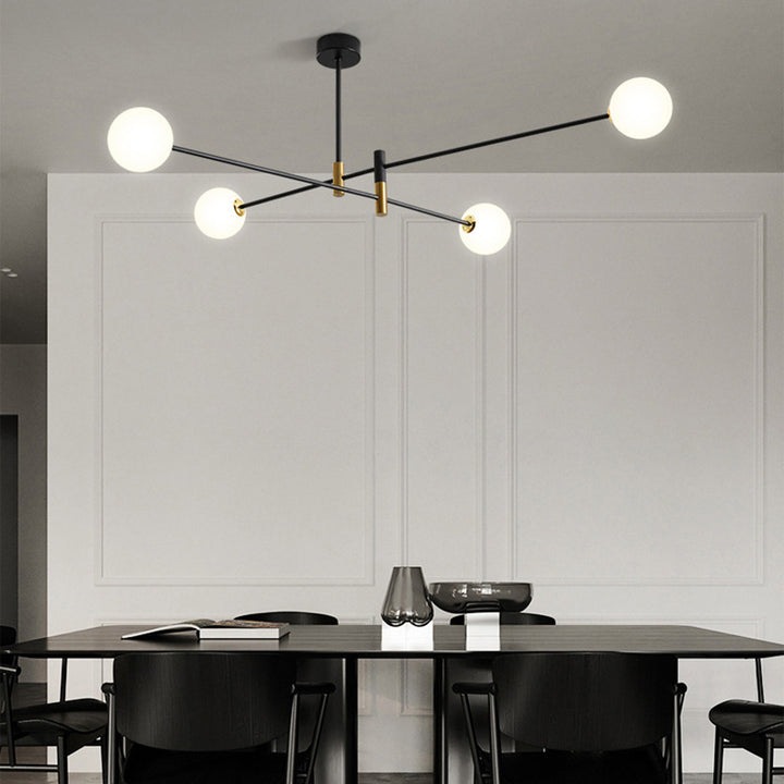 Contemporain Scandinave Magique Haricot Branche Orbe Verre Fer 4/6/8 Lumière Lustre Pour Salon 